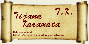 Tijana Karamata vizit kartica